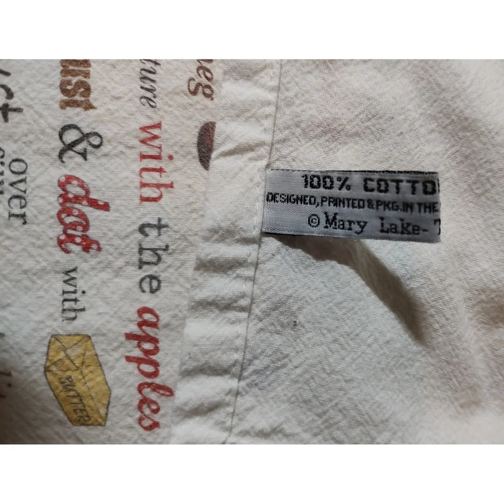 Mary Lake Thompson Flour‎ Sack All American Apple Pie Recipe Cottage Core SEE